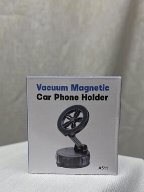 Vacuum Magnetic Car Phone Holder, Black, Hands Free, Strong, Anti-shake, 360°